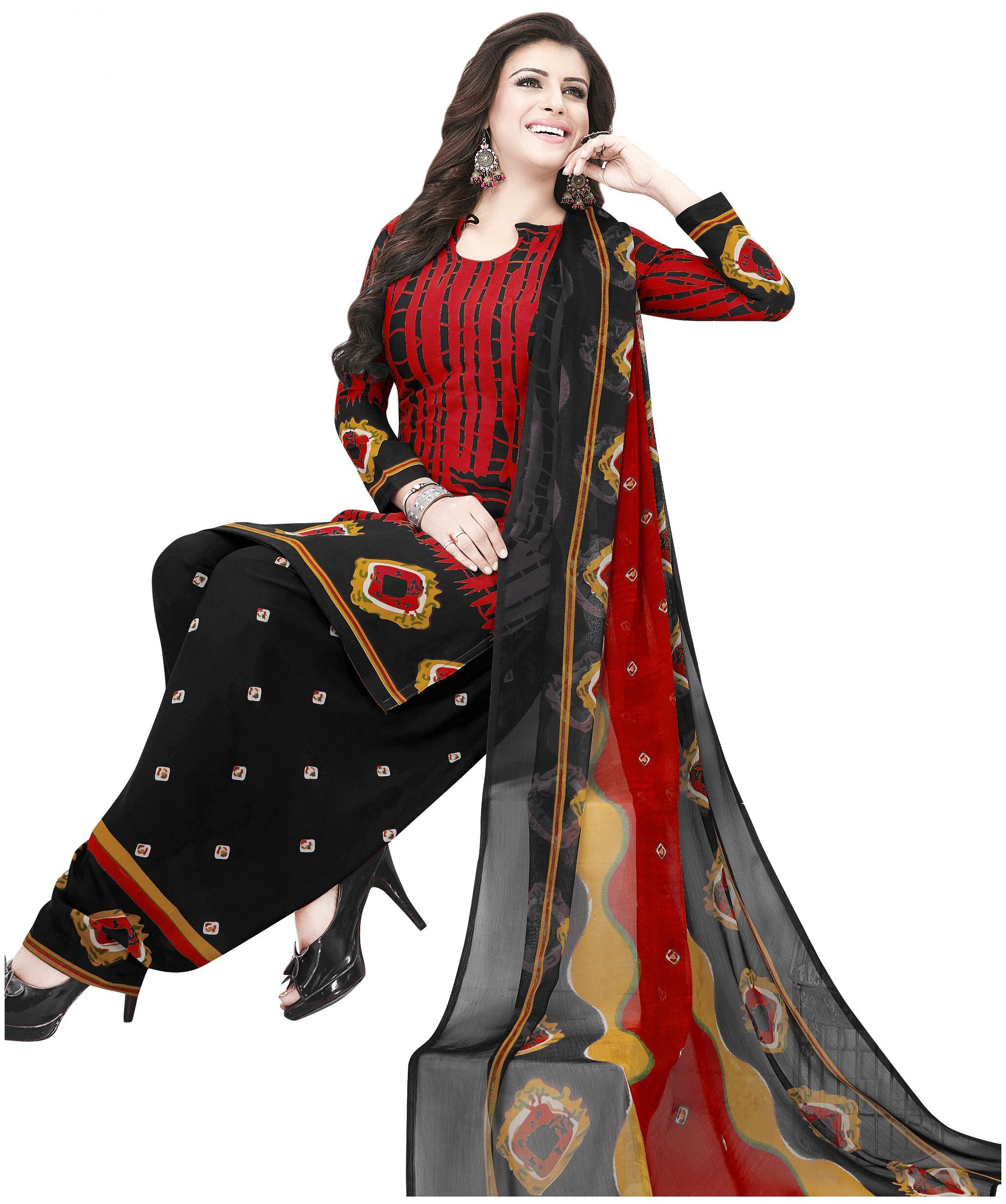 

Shree Jeen Mata Collection Crepe Dress Material