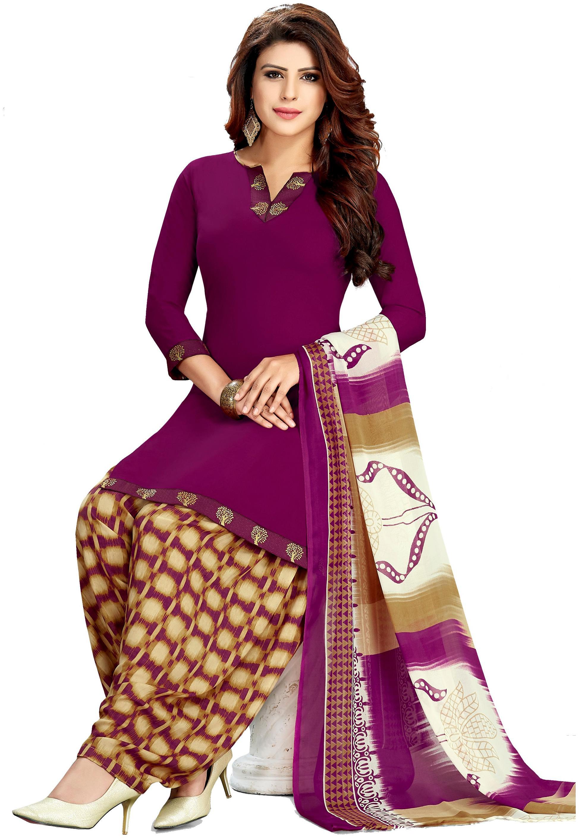 

Shree Jeen Mata Collection Pink Unstitched Kurta with bottom dupatta With dupatta Dress Material