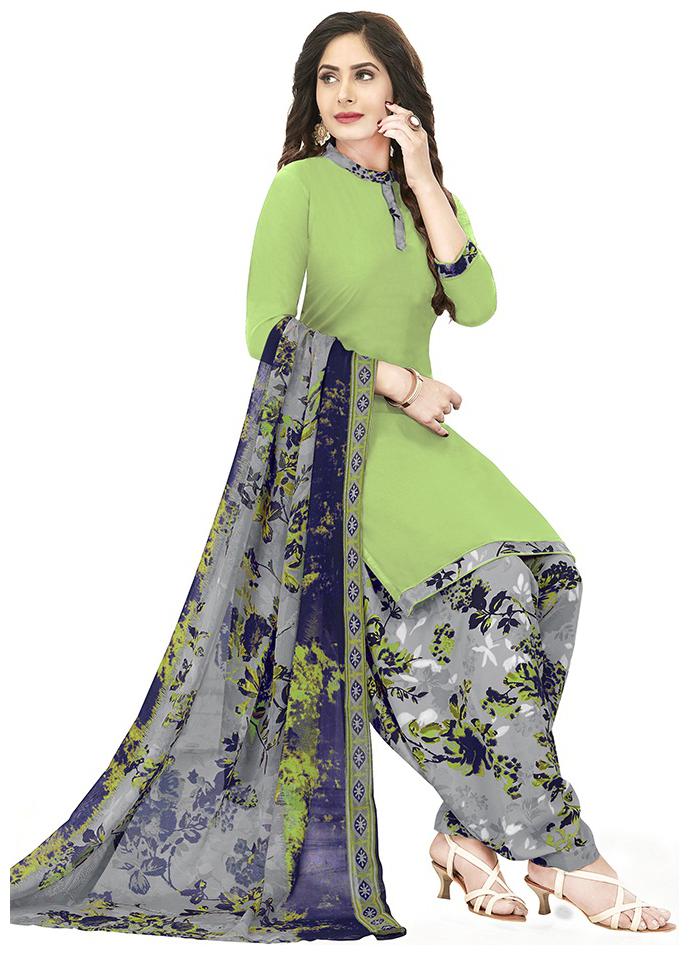 

Shree Jeen Mata Collection Green Unstitched Kurta with bottom dupatta With dupatta Dress Material