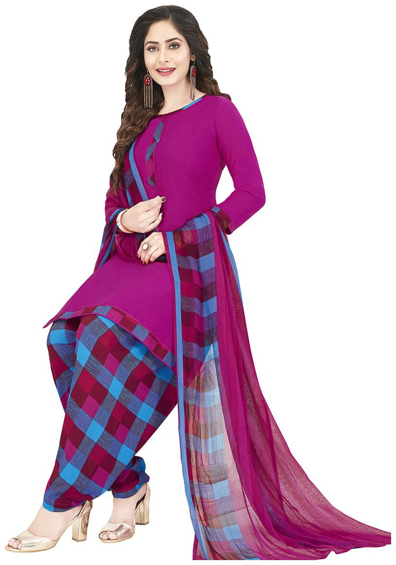 

Shree Jeen Mata Collection Pink Unstitched Kurta with bottom dupatta With dupatta Dress Material