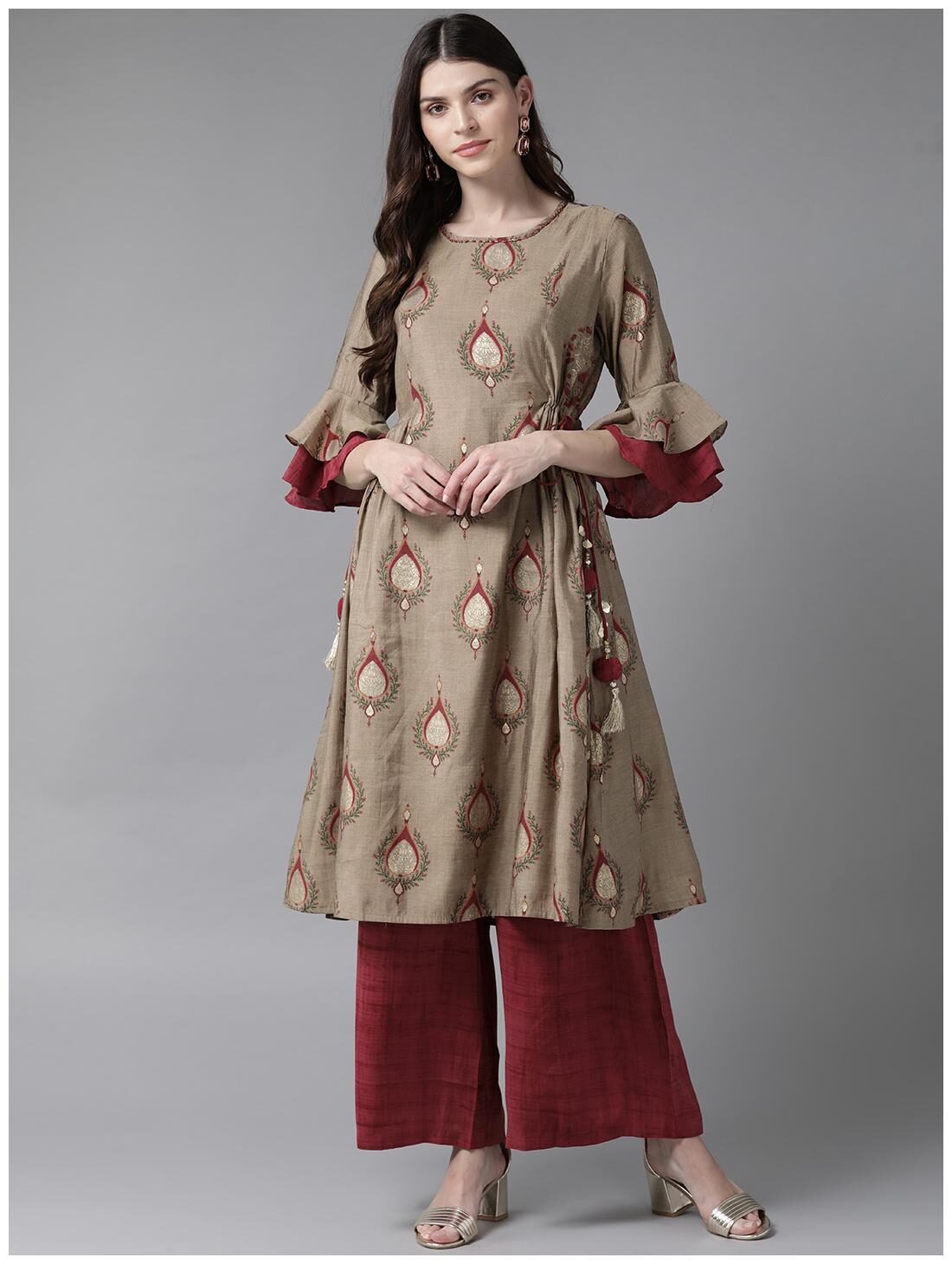 

Shree Liva Casual Beige Kurta Palazzo