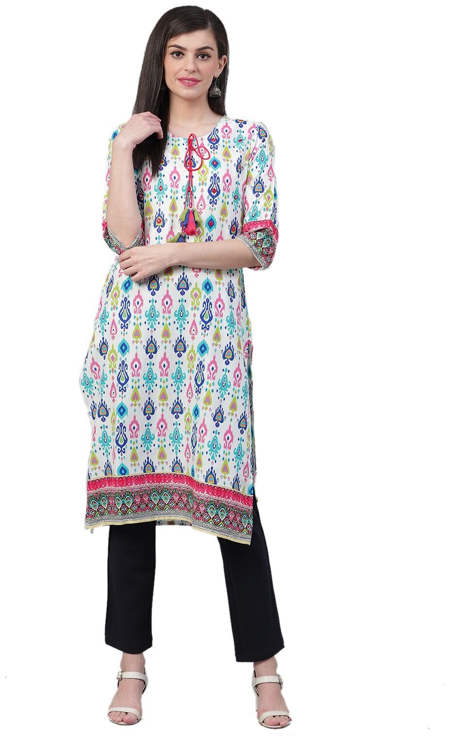 

Shree Women Multi Printed Straight Kurta
