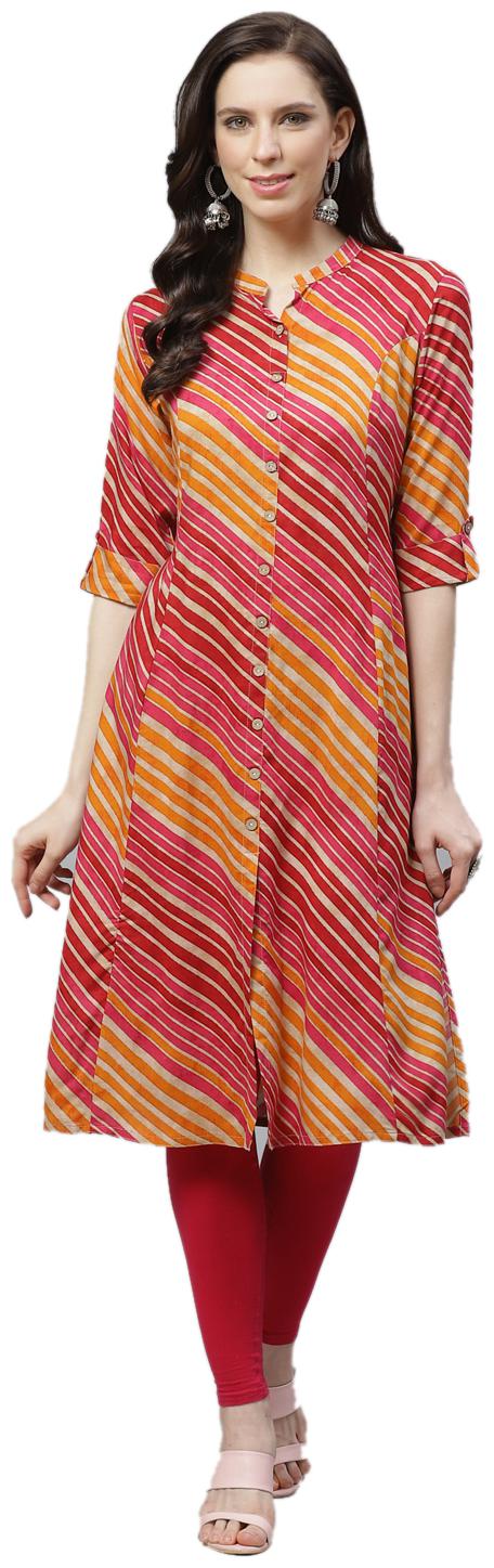 

Shree Women Multi Striped Regular Kurta