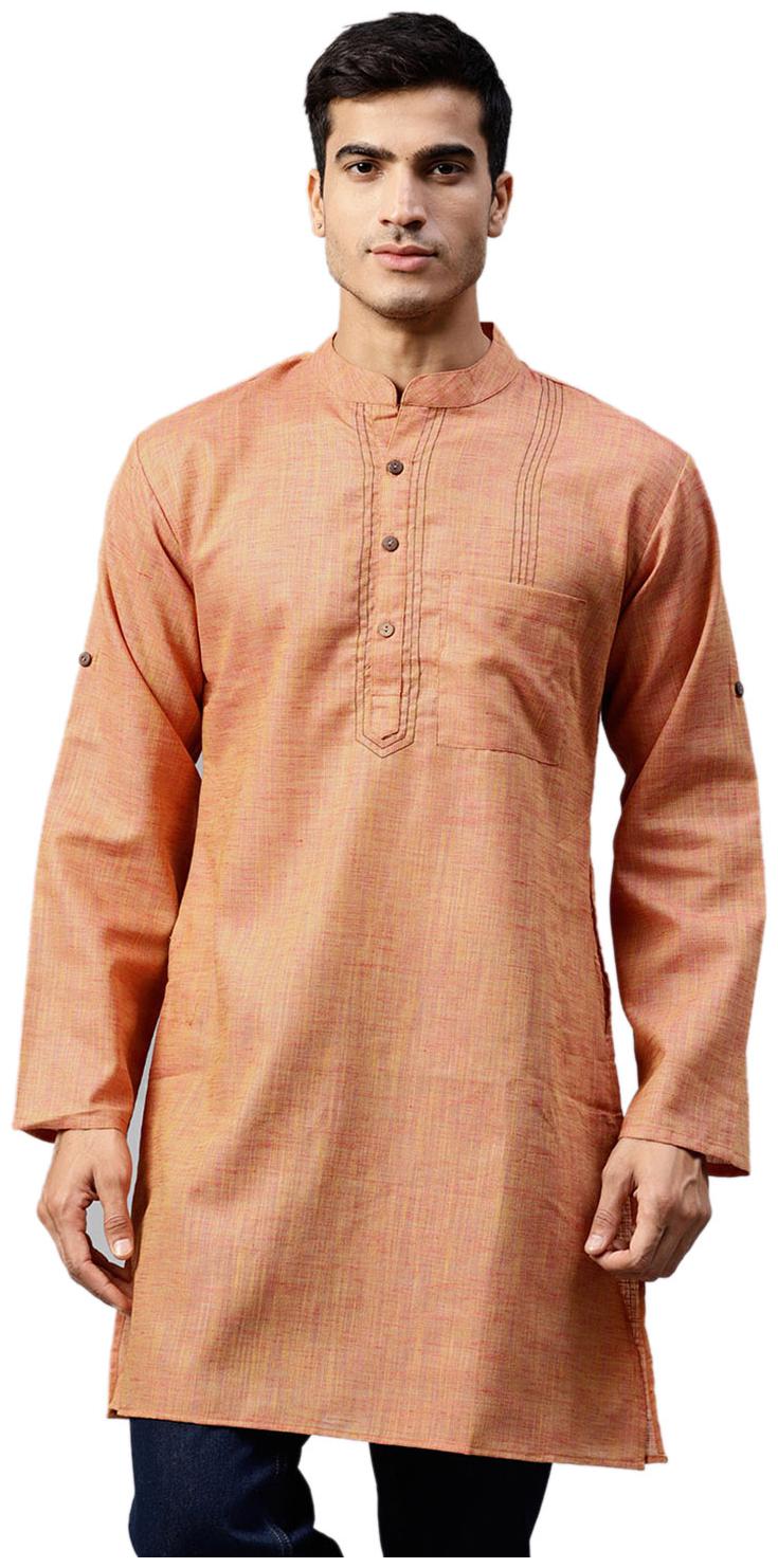 

Shree Men Orange Regular Fit Kurta