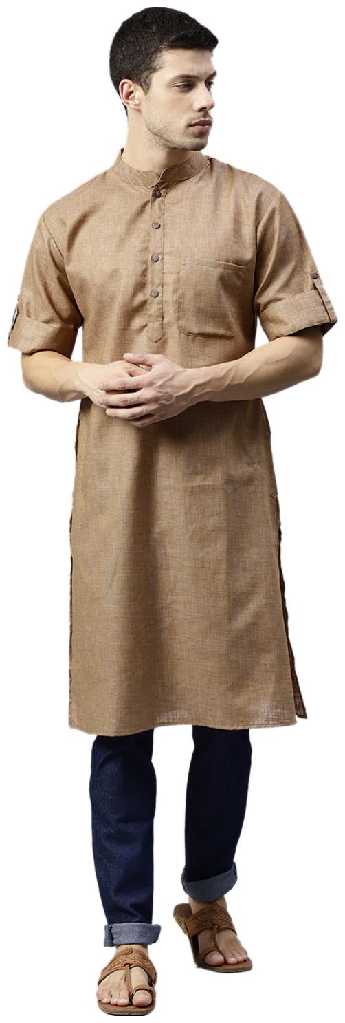 

Shree Men Brown Regular Fit Kurta