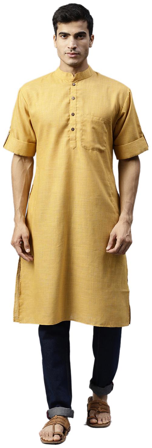 

Shree Men Mustard Regular Fit Kurta