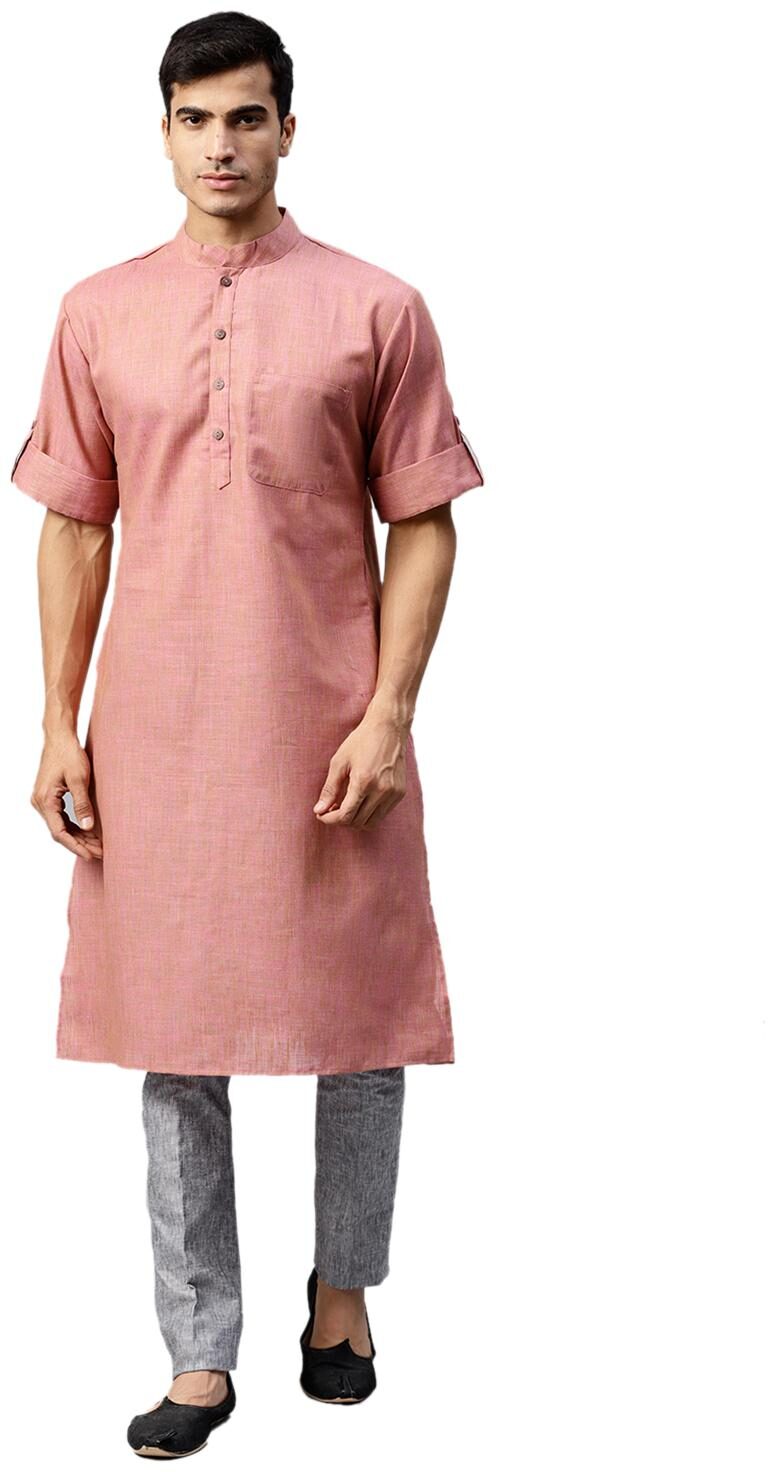 

Shree Men Pink Regular Fit Kurta