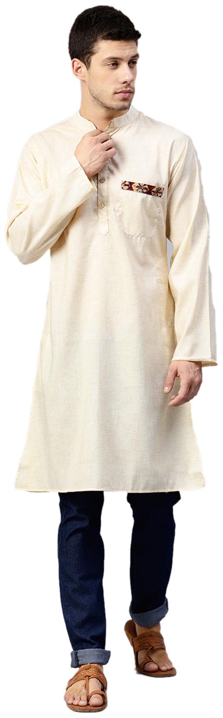

Shree Men Off White Regular Fit Kurta