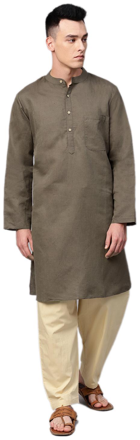 

Shree Men Grey Beige Cotton Kurta Set