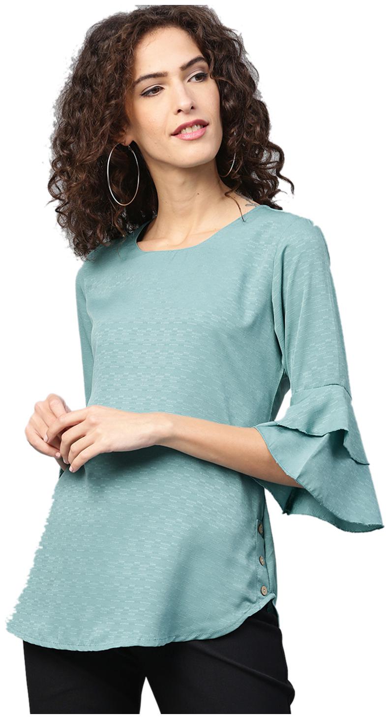 

Shree Women Solid Regular tunic - Green