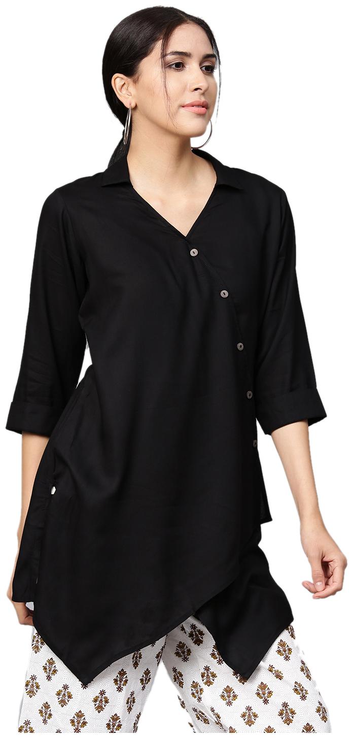 

Shree Women Solid Regular tunic - Black