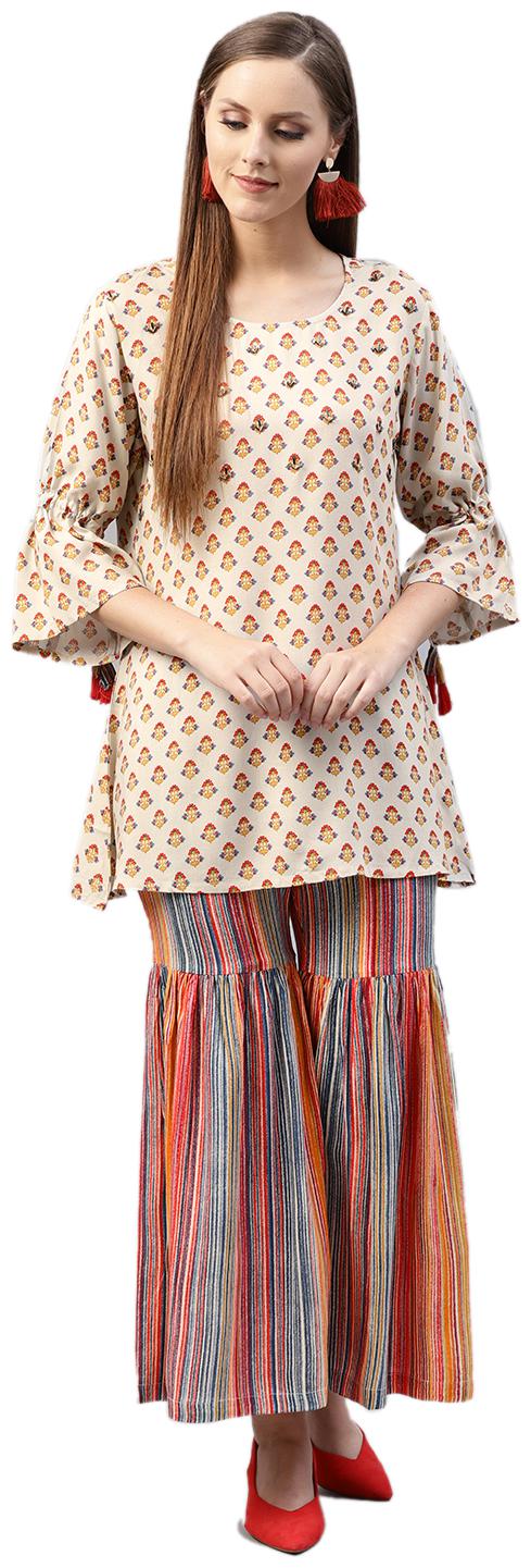 

Shree Rayon Kurta Sharara Multi