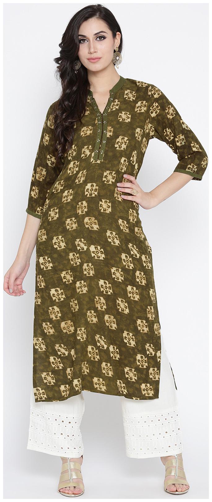 

Shree Rayon Printed Women Kurta - Green