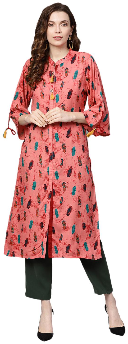 

Shree Rayon Printed Women Kurta - Pink