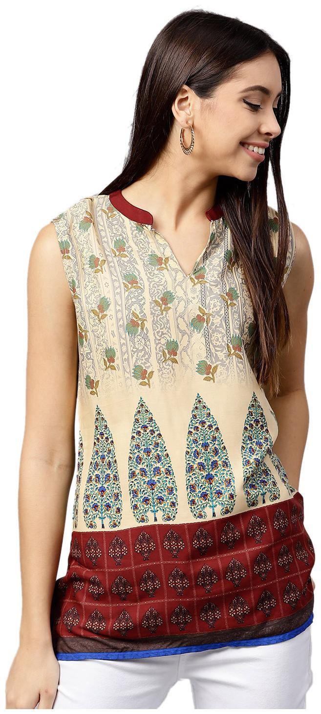 

Shree Women Printed Regular tunic - Beige