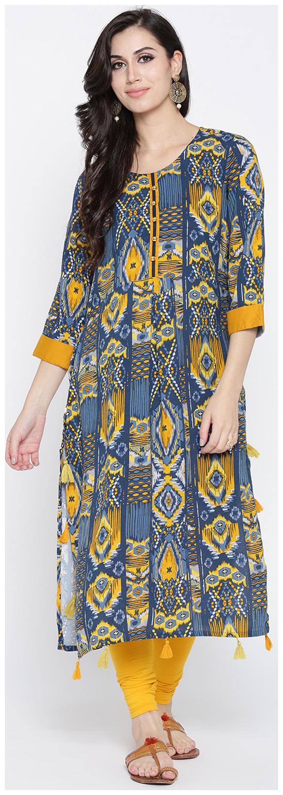 

Shree Rayon Printed Women Kurta - Blue