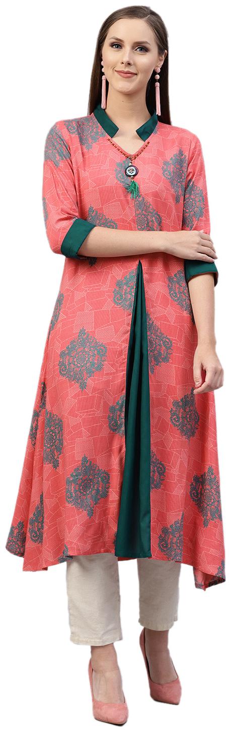 

Shree Rayon Printed Women Kurta - Pink