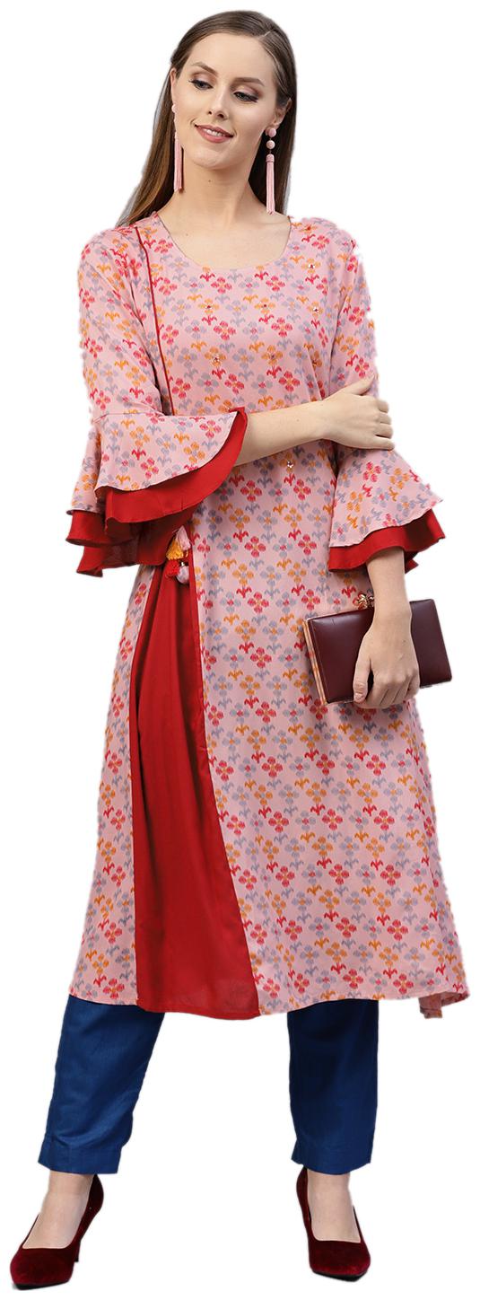 

Shree Rayon Printed Women Kurta - Pink
