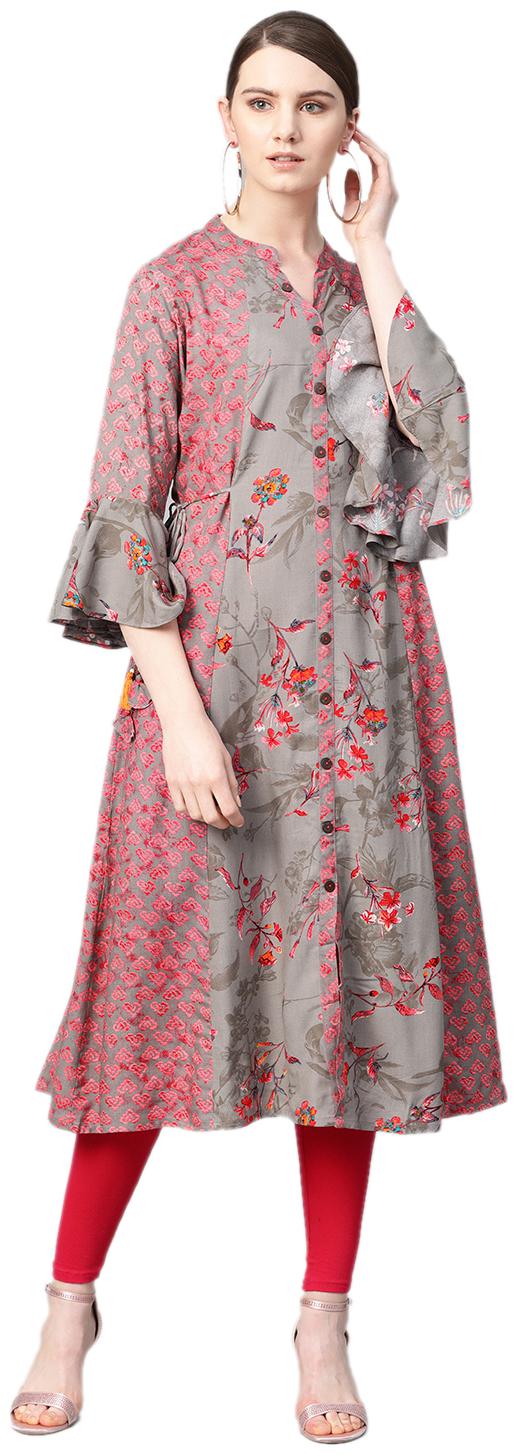 

Shree Rayon Daily Women Kurta Pink Grey