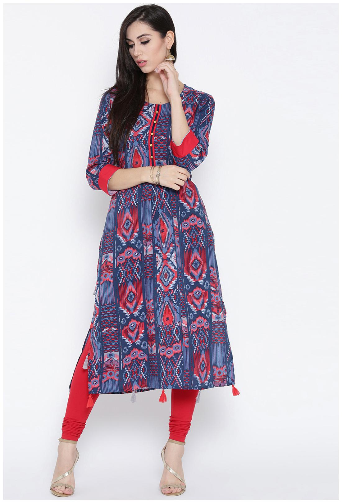 

Shree Rayon Printed Women Kurta - Blue