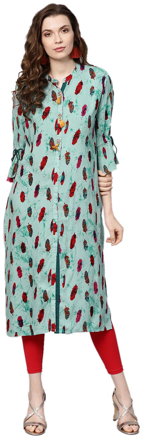 

Shree Rayon Printed Women Kurta - Green