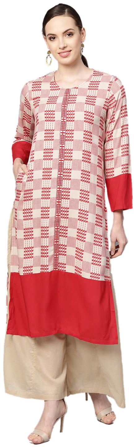 

Shree Rayon Printed Women Kurta - Red