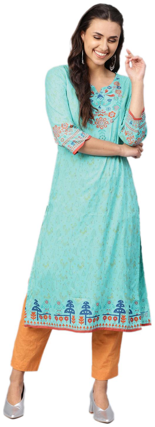 

Shree Rayon Printed Women Kurta - Blue