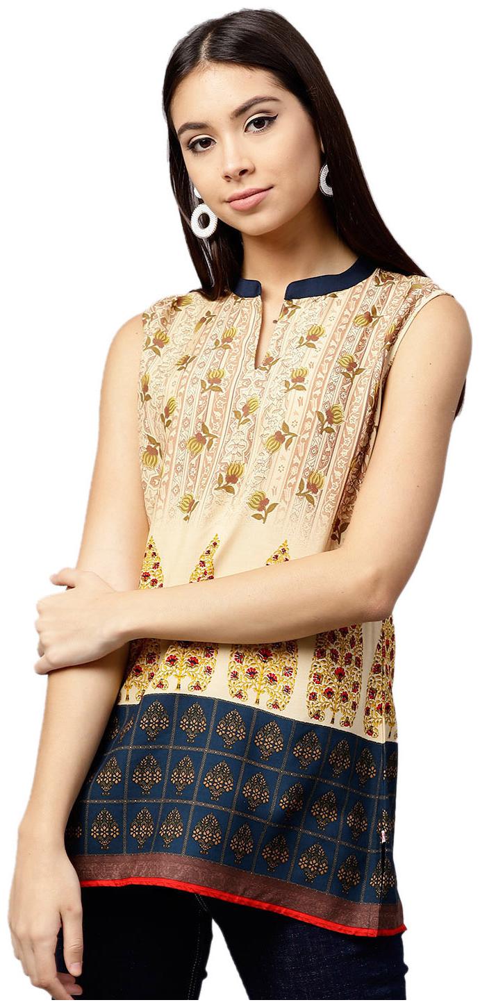 

Shree Women Printed Regular tunic - Beige
