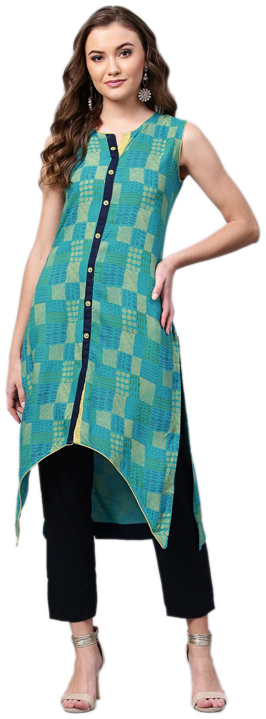 

Shree Rayon Printed Women Kurta - Blue