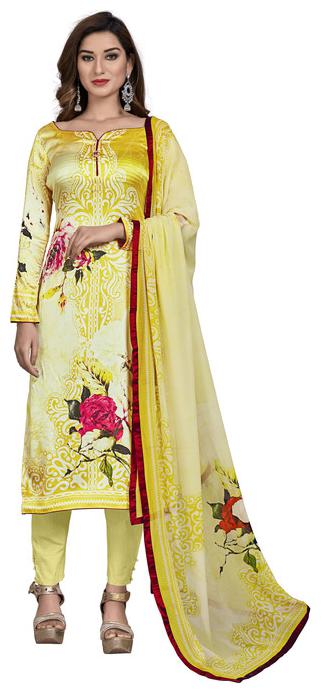 

SHREE Sarvottam Women Satin Kurta with Bottom Dupatta Yellow
