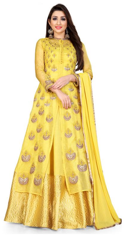 

SHREE Sarvottam Women Tissue Kurta with Bottom Dupatta Yellow