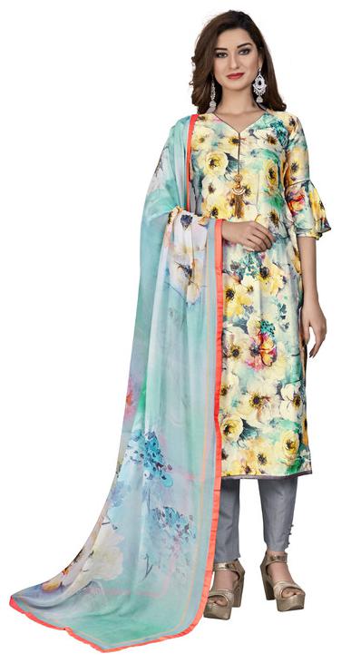 

SHREE Sarvottam Women Satin Kurta with Bottom Dupatta Multi