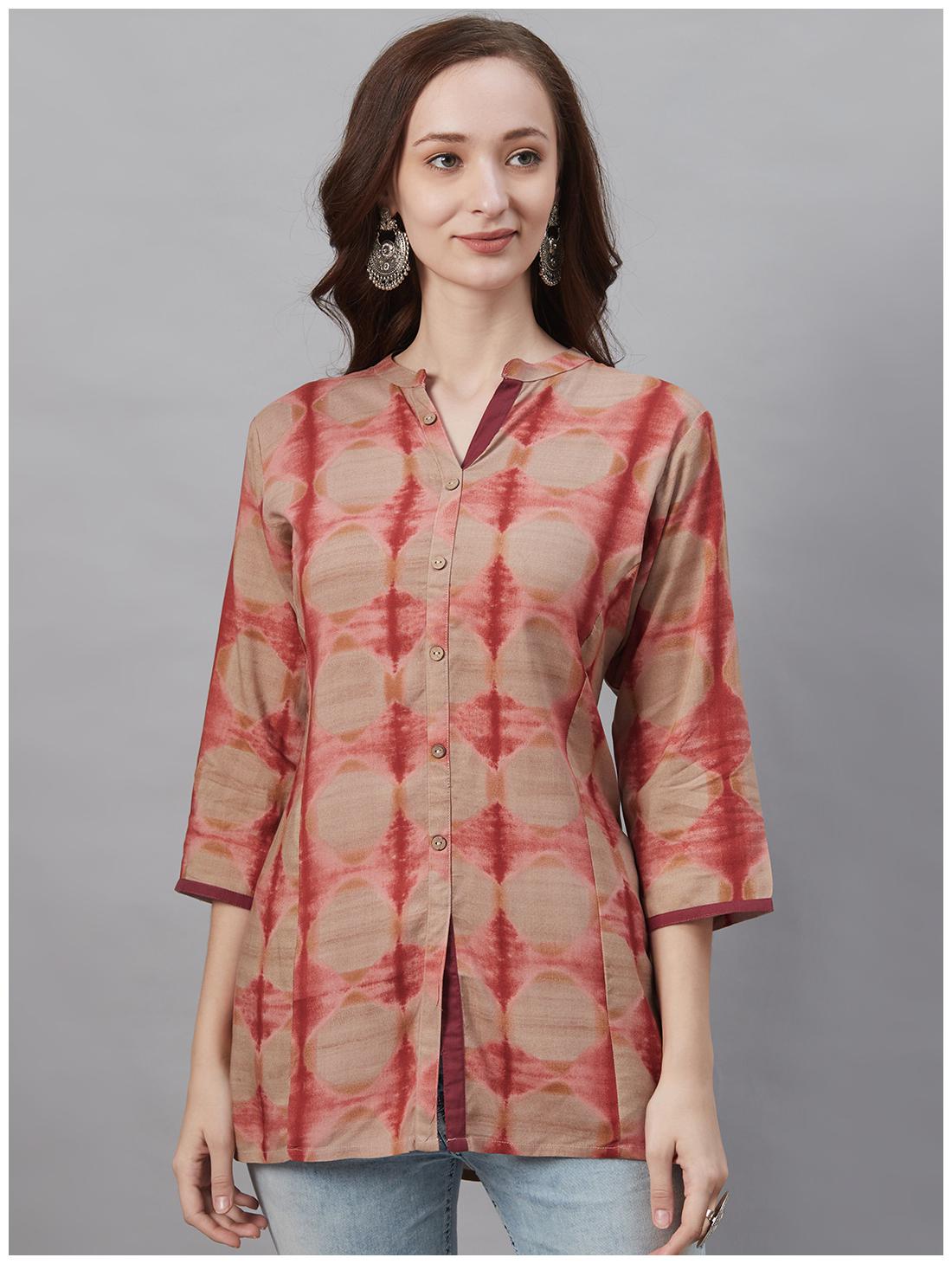

Shree Viscose Rayon Dyed Maroon Color Tunic For Women