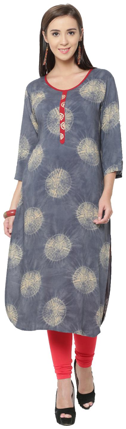 

Shree Women Grey Printed Regular Kurta