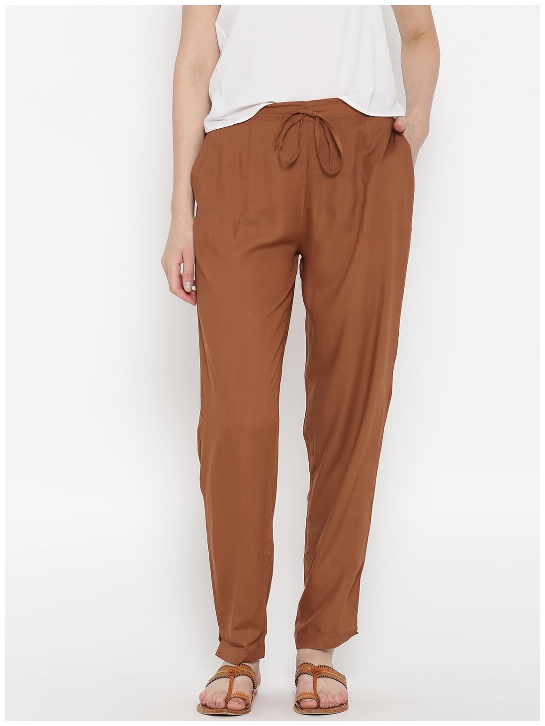 

Shree Women Brown Regular fit Regular trousers