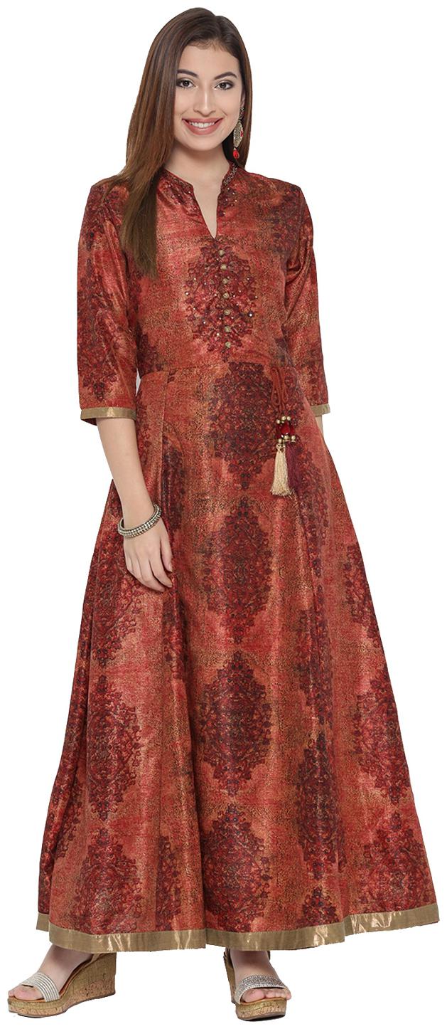 

Shree Brown Printed Maxi dress