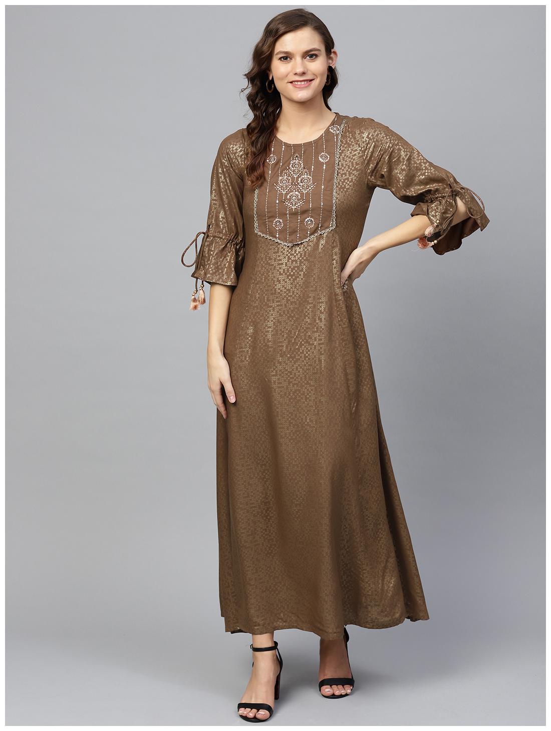 

Shree Women Brown Rayon Pixel Dress