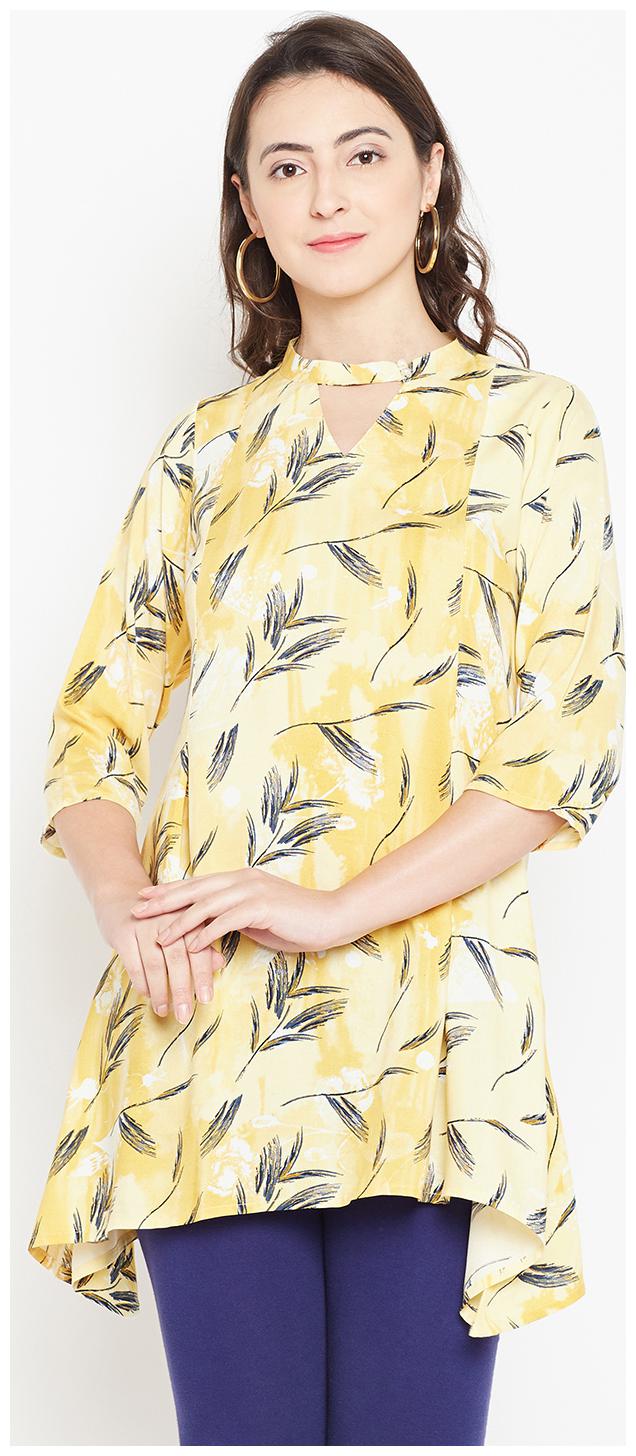 

Shree Women Printed Regular top - Yellow