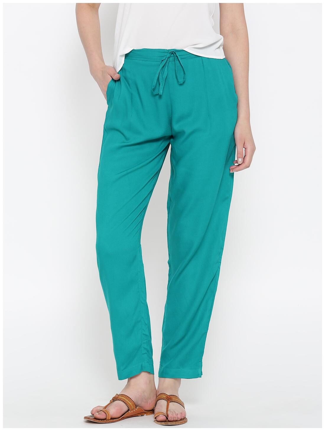 

Shree Women Green Regular fit Regular trousers