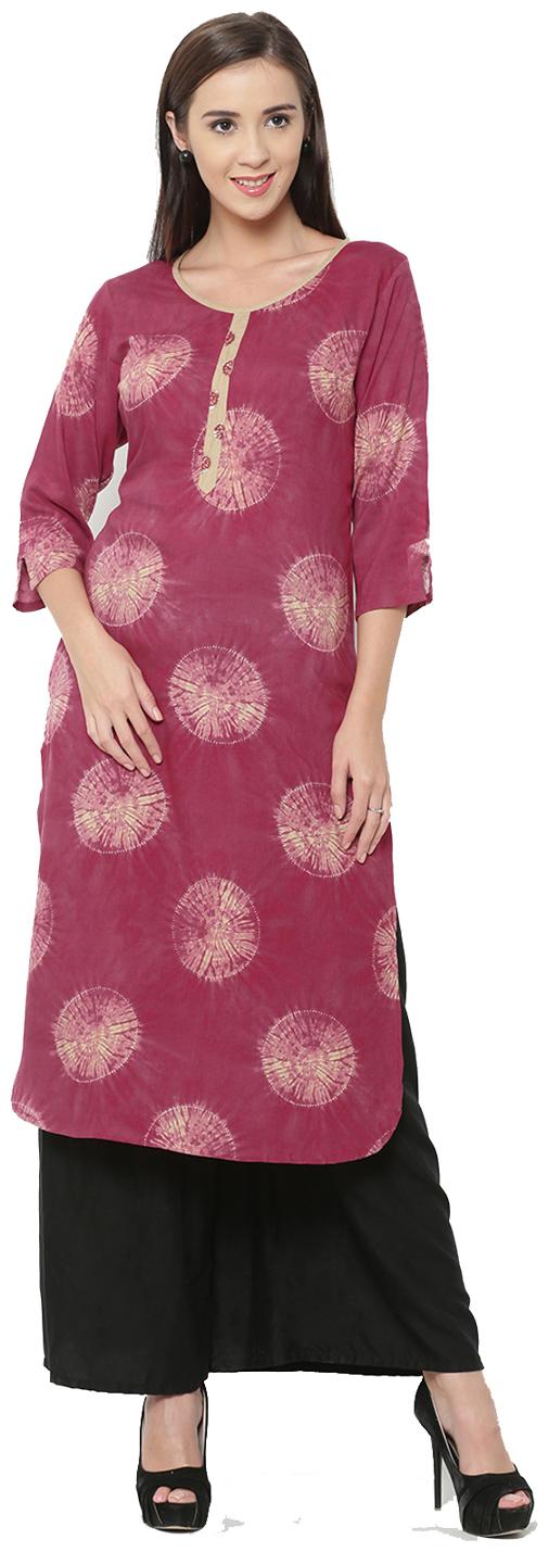 

Shree Women Pink Printed Regular Kurta