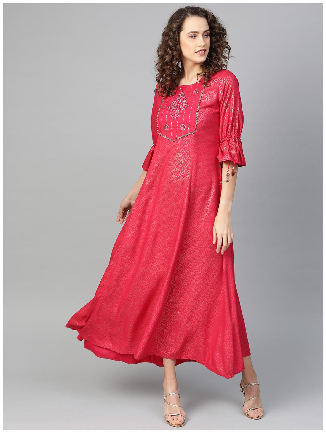 

Shree Women Fuchsia Rayon Pixel Dress