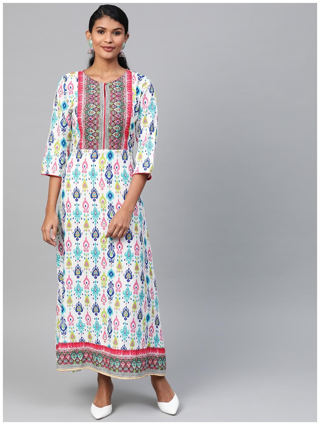 

Shree Women Multi Rayon Ikat Dress