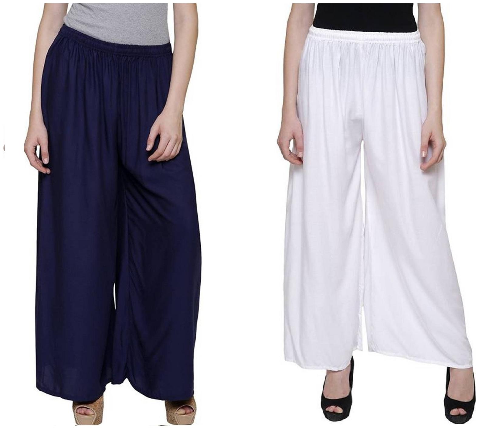 

Siara Regular Fit Women Plain Palazzos- Pack of 2