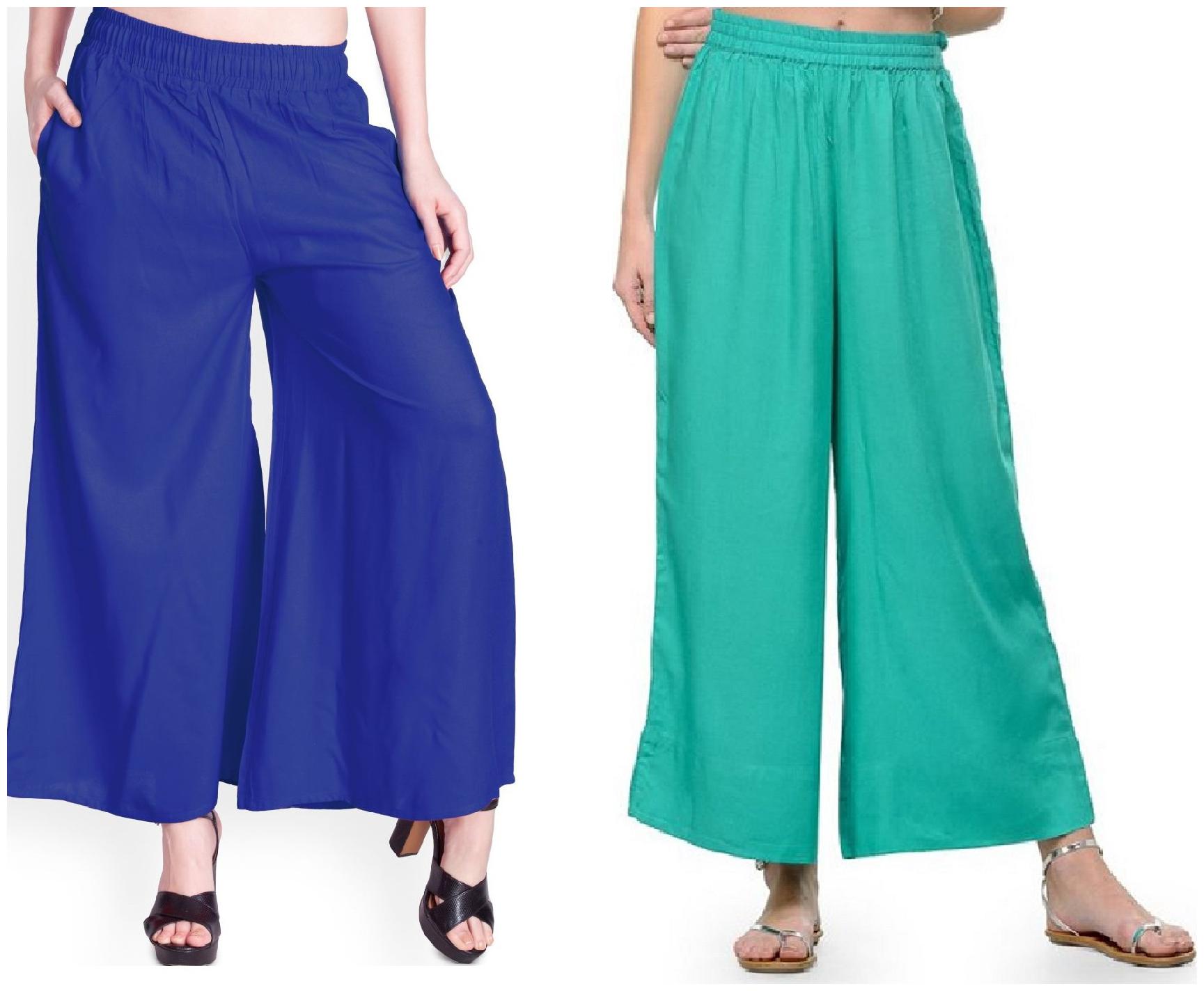

Siara Regular Fit Women Plain Palazzos- Pack of 2