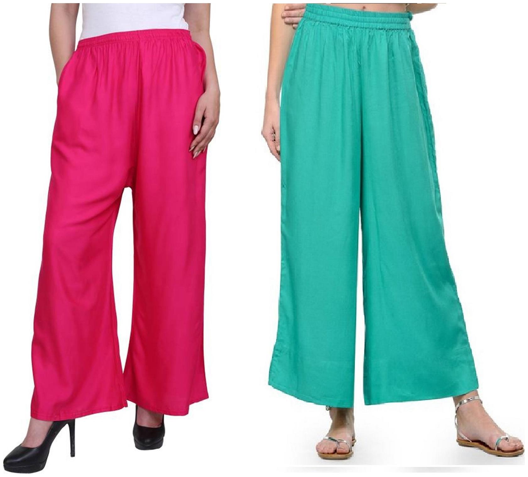 

Siara Regular Fit Women Plain Palazzos- Pack of 2