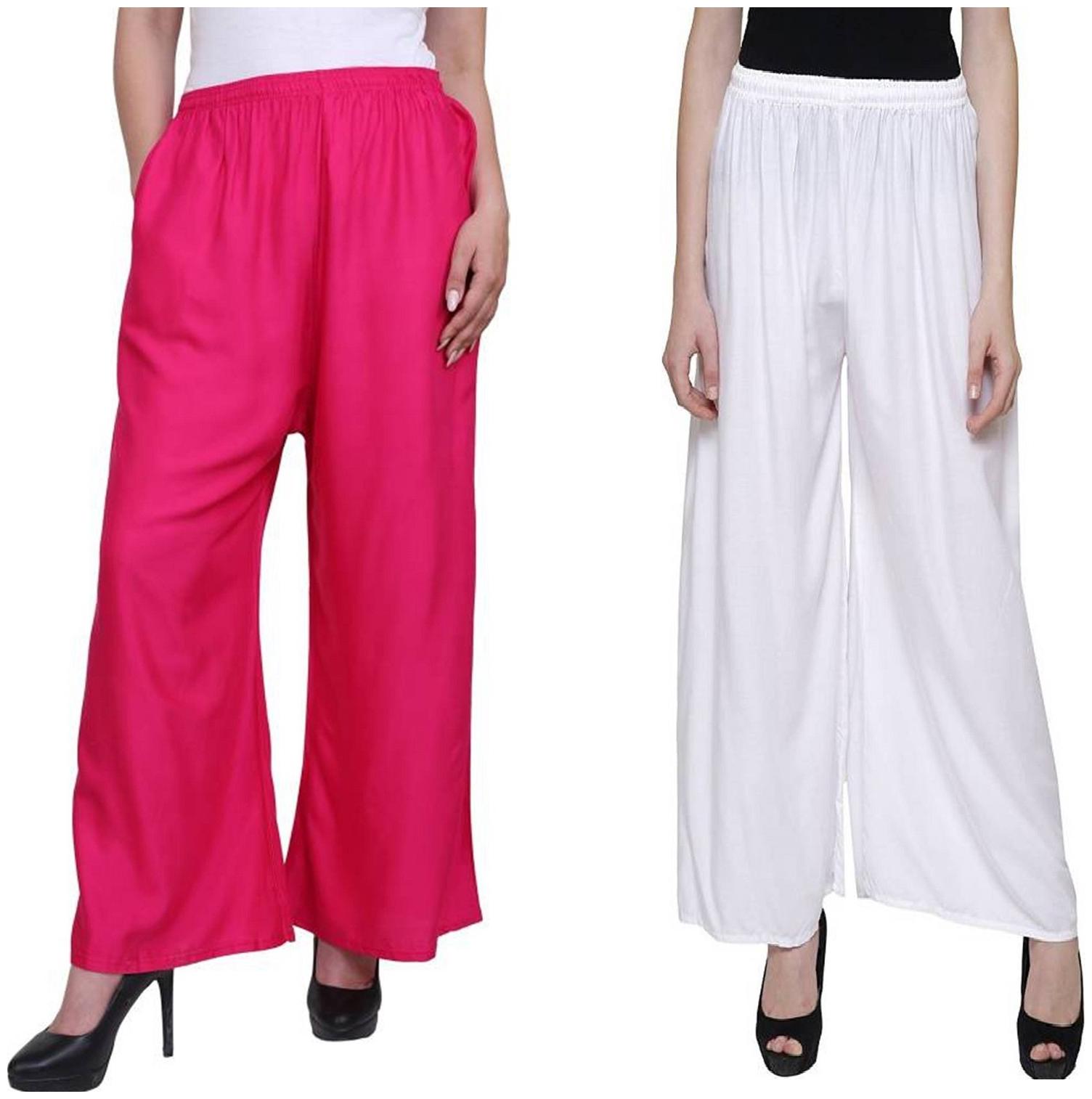 

Siara Regular Fit Women Plain Palazzos- Pack of 2