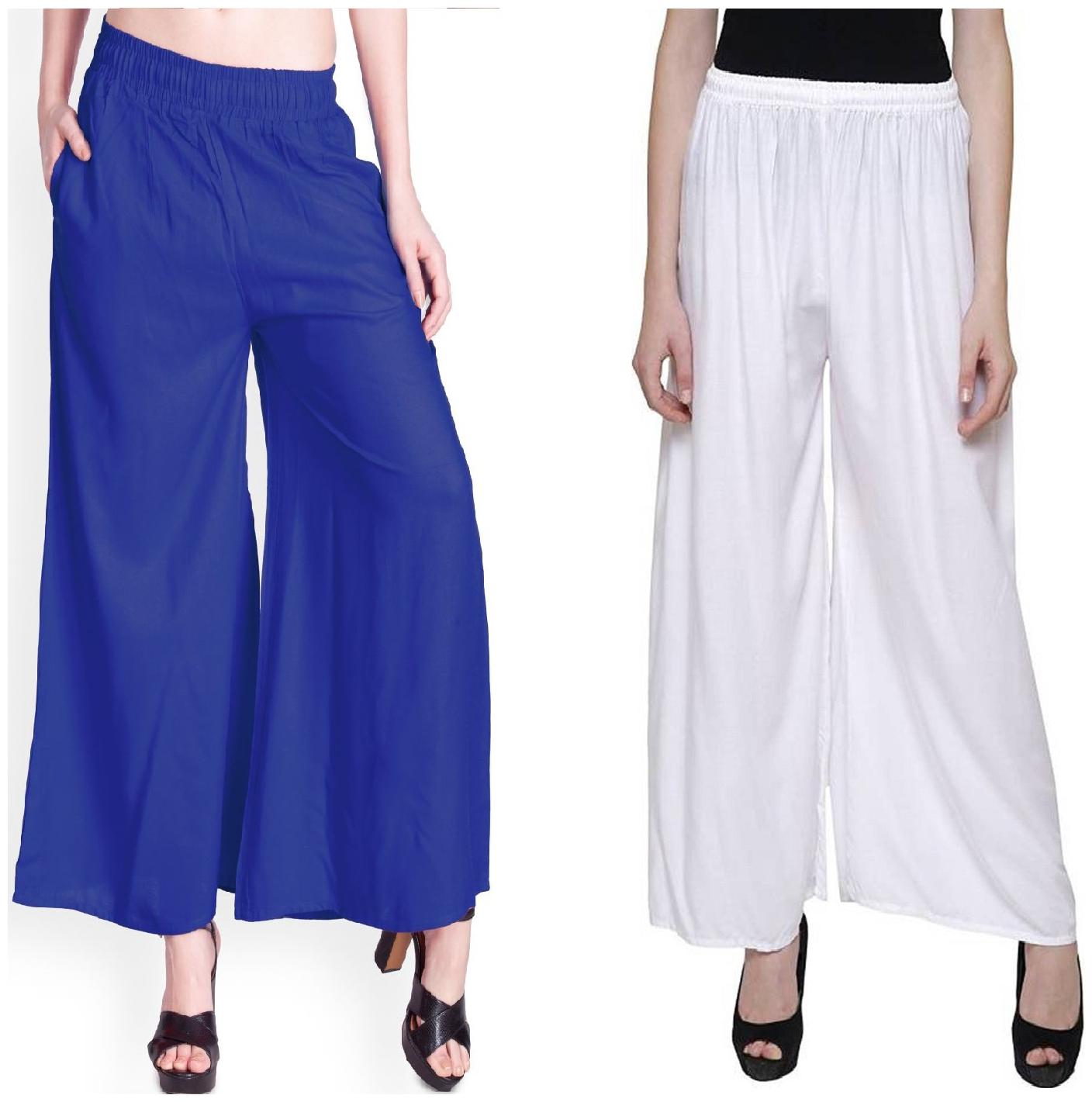 

Siara Regular Fit Women Plain Palazzos- Pack of 2