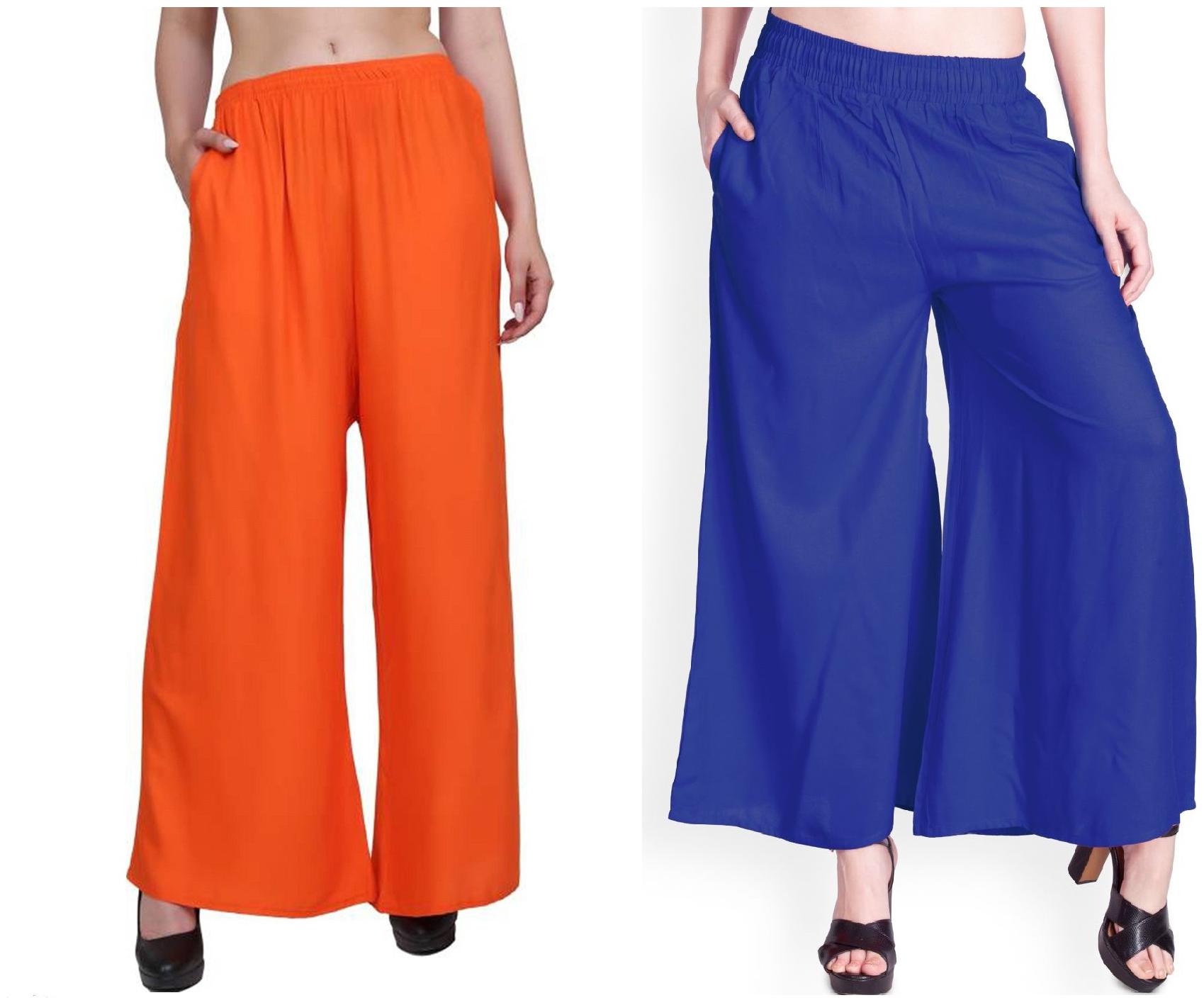 

Siara Regular Fit Women Plain Palazzos- Pack of 2