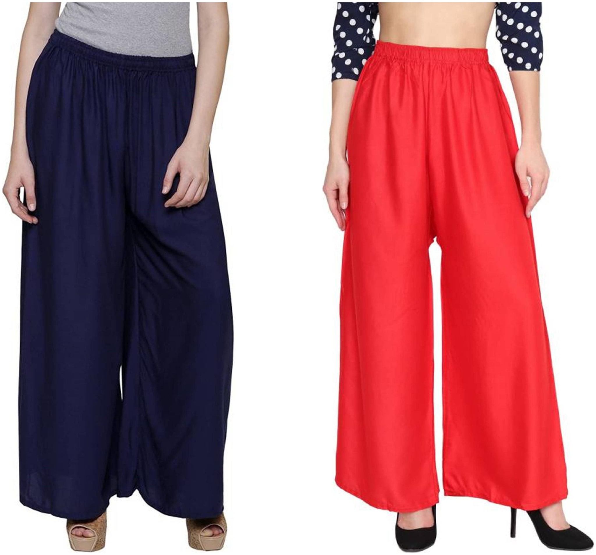 

Siara Regular Fit Women Plain Palazzos- Pack of 2