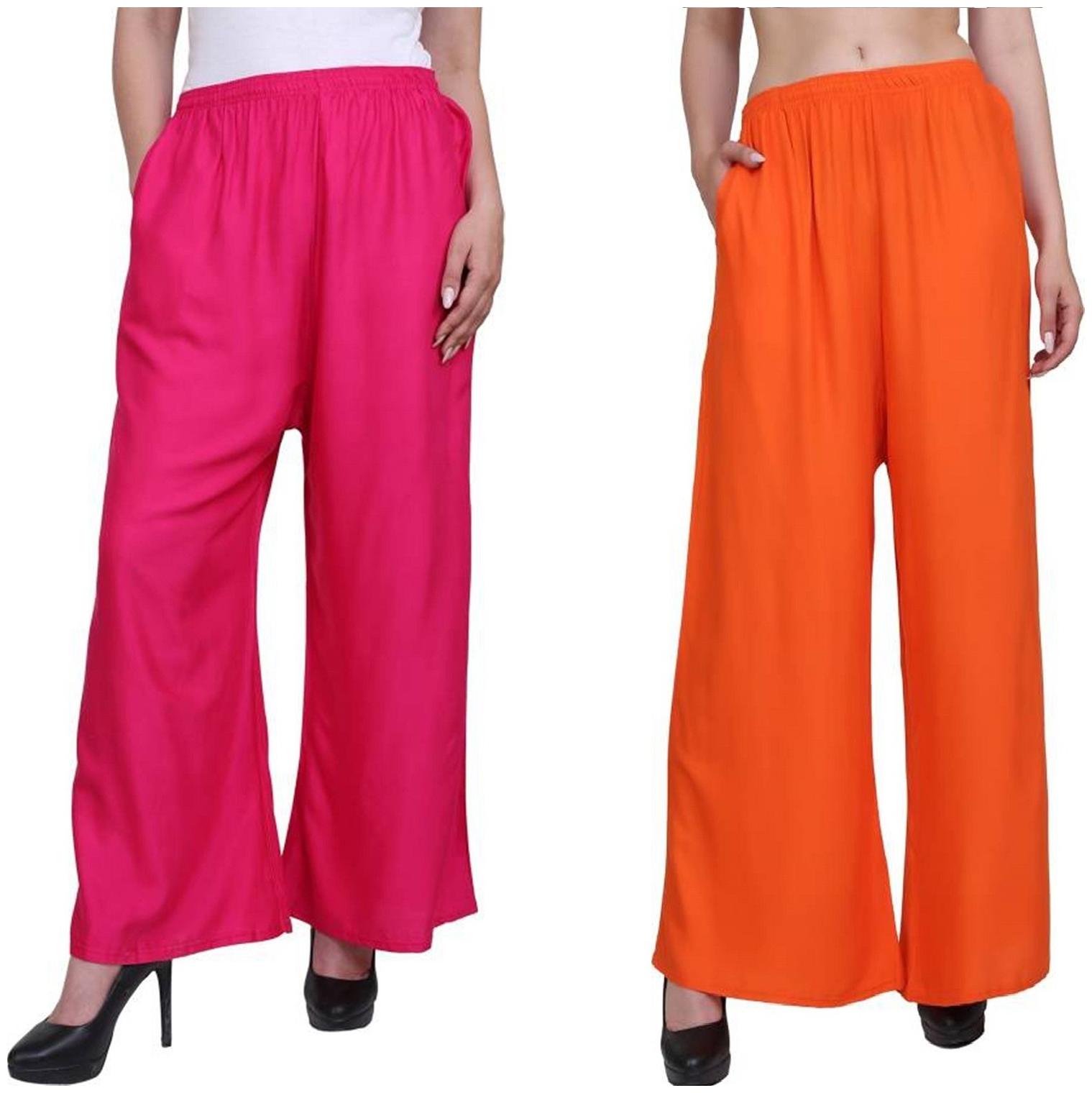 

Siara Regular Fit Women Plain Palazzos- Pack of 2